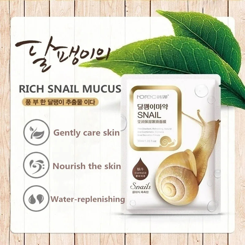 🐌 HCHANA Snail Glow Hydration Masks
