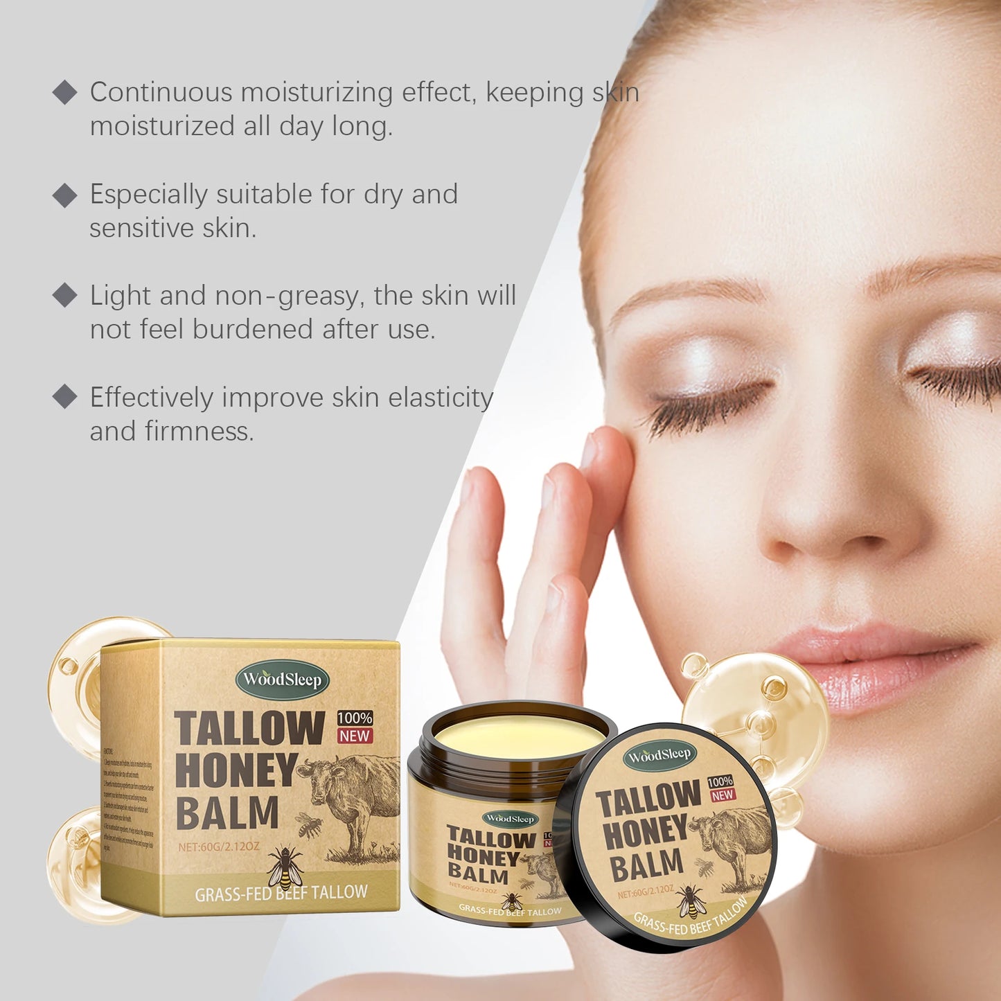 A WOODSLEEP Whipped Glow Tallow & Honey Balm